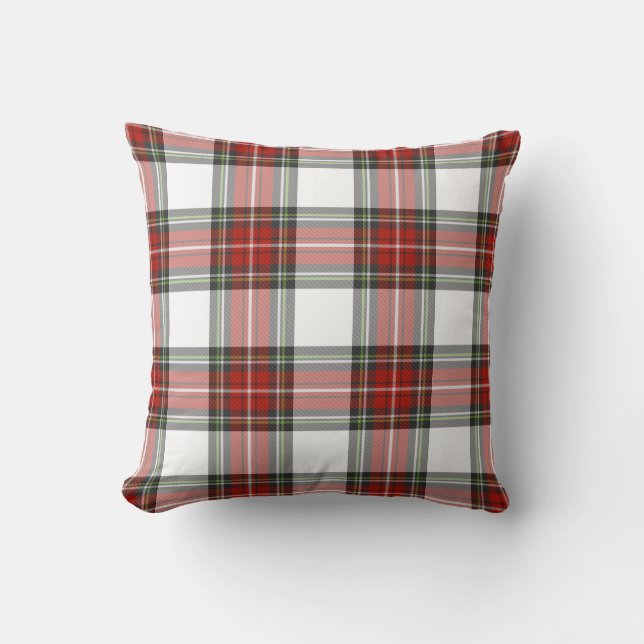 Classic Christmas Plaid Pattern Throw Pillow (Front)