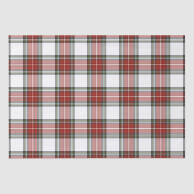 Classic Christmas Plaid Pattern Tissue Paper (Front)