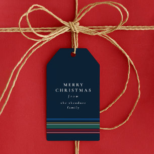 Classic Christmas plaid simple elegant holiday Gift Tags
