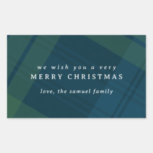 Classic Christmas plaid simple personalized Sticker