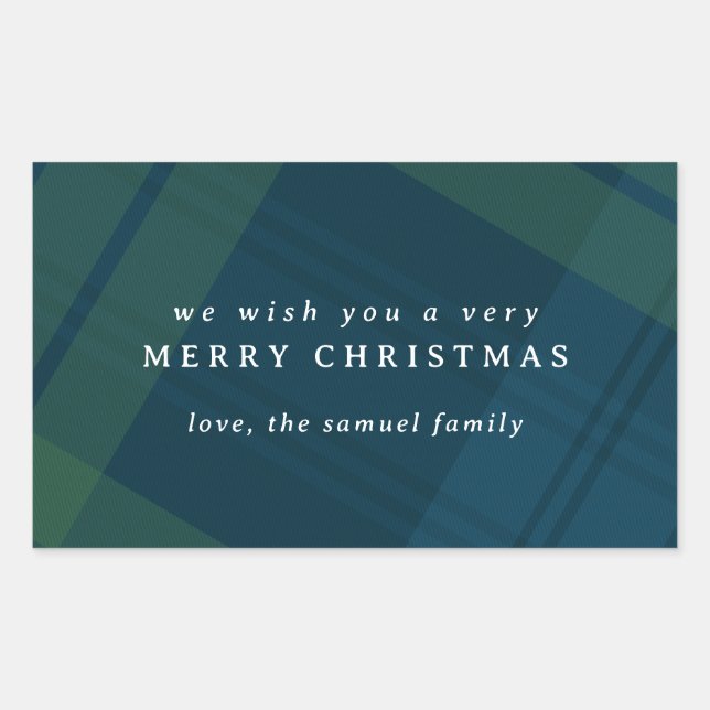 Classic Christmas plaid simple personalized Sticker (Front)