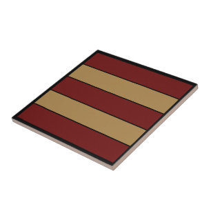 Classic Christmas Red And Gold Stripes  Tile
