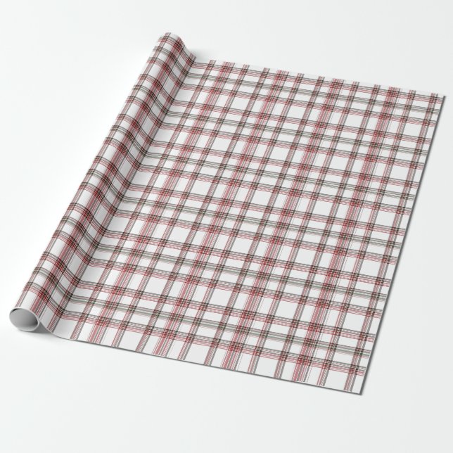 Classic Christmas Red and Green Tartan Plaid Wrapping Paper (Unrolled)