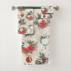 Classic Christmas red and white poinsettia flowers