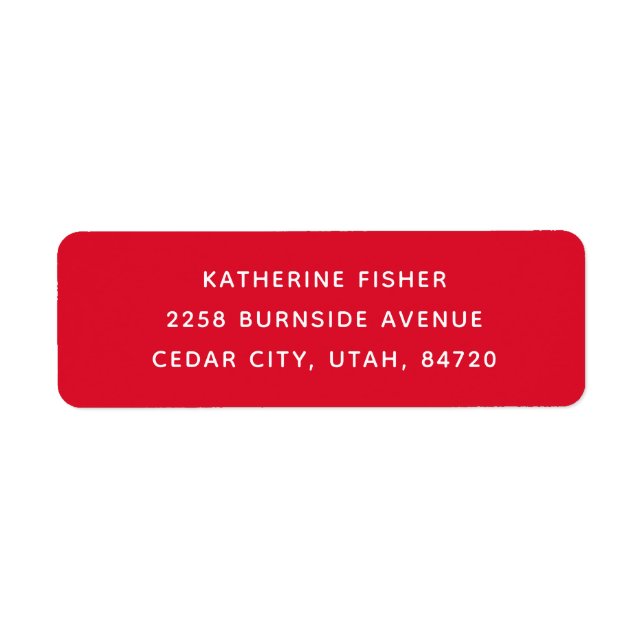 Classic Christmas red minimalist holiday address (Front)
