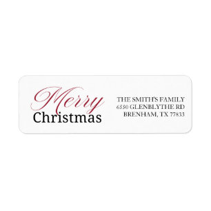 Classic Christmas Return Address Label