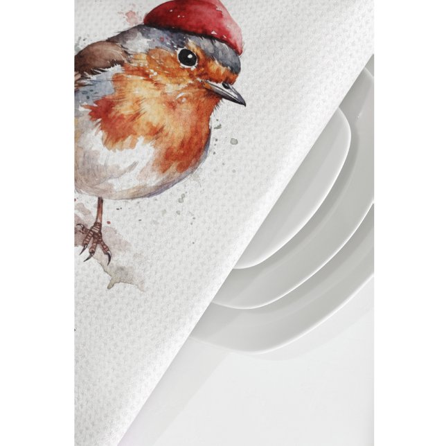Classic Christmas Robin, custom  Kitchen Towel (Creator Uploaded)