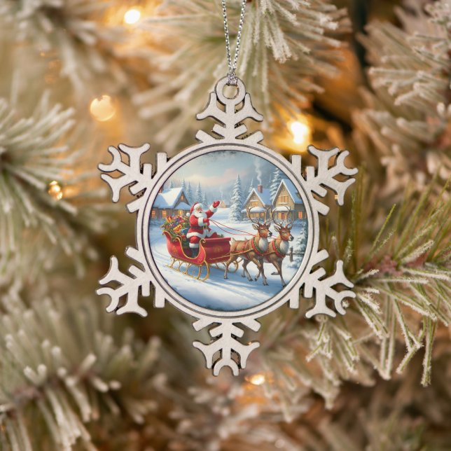 Classic Christmas Round Ornament (Tree)