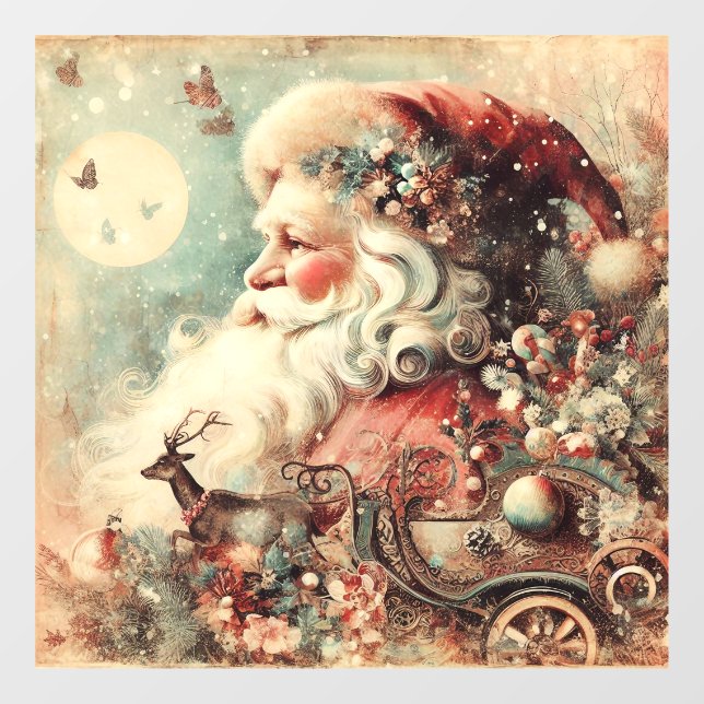 Classic Christmas Santa Window Cling (Sheet)