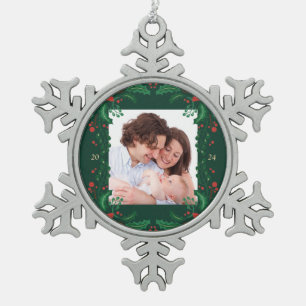 Classic Christmas Snowflake Ornament with Floram