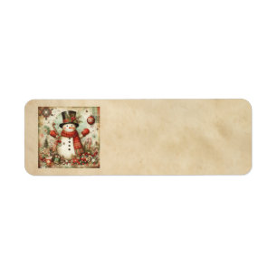 Classic Christmas Snowman Address Labels
