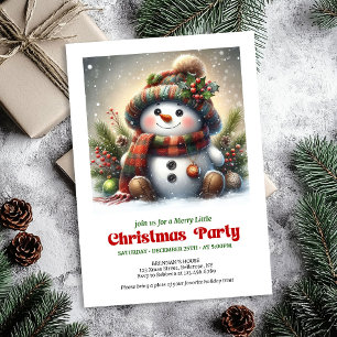 Classic Christmas snowman invite kids party DNL