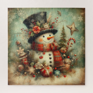 Classic Christmas Snowman Jigsaw Puzzle