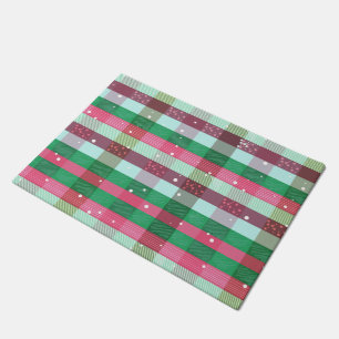 Classic Christmas Stripes Pattern Doormat