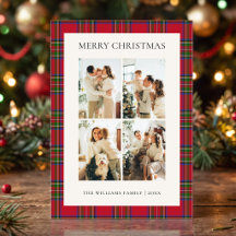 Classic Christmas Tartan Plaid Four Photo