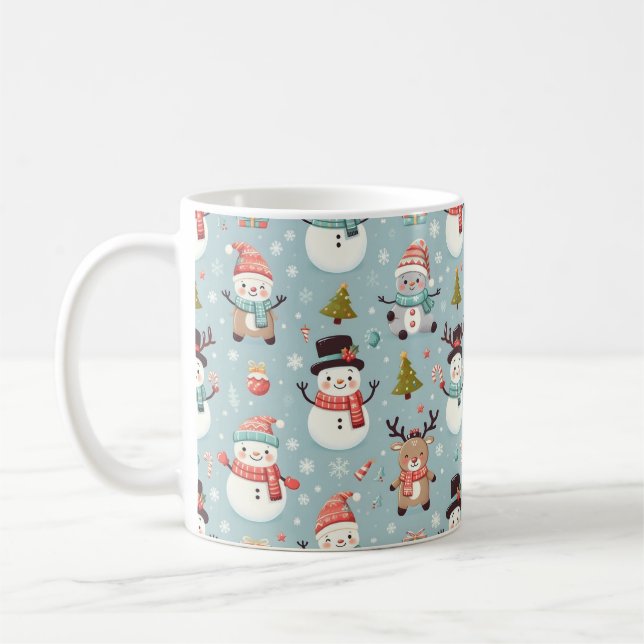 Classic Christmas Tree Patterns Coffee Mug (Left)