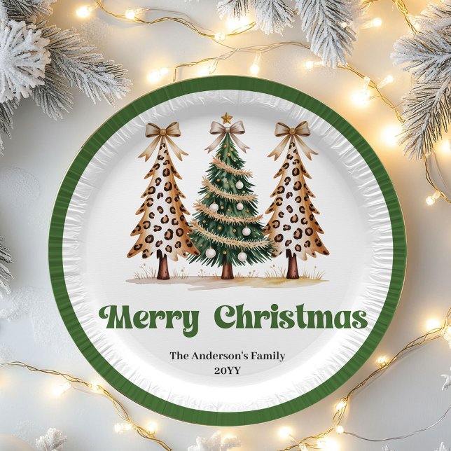 Classic Christmas Tree Personalized Paper Plates (Classic Christmas Tree Personalized Paper Plates)
