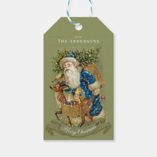 Classic Christmas Vintage Santa Claus Custom Gift Tags