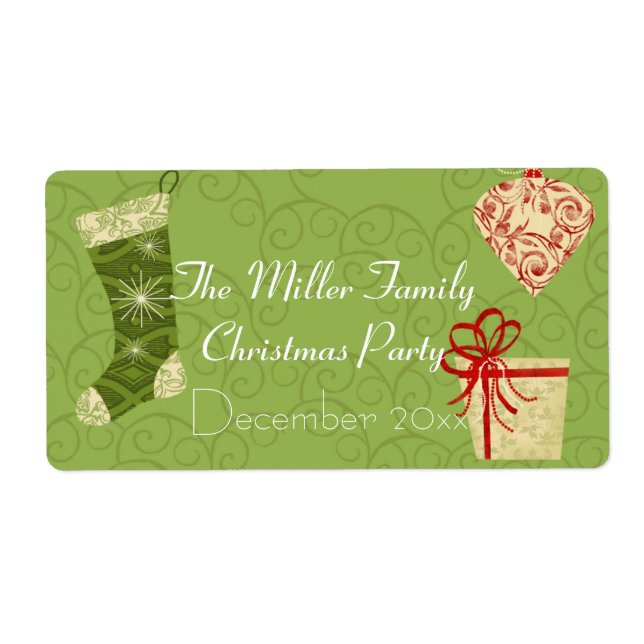 Classic Christmas Water Bottle Labels (Front)