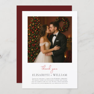 Classic Christmas Wedding Thank You Card – Photo