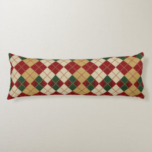 Classic, Christmas/winter argyle patterned Body Pillow