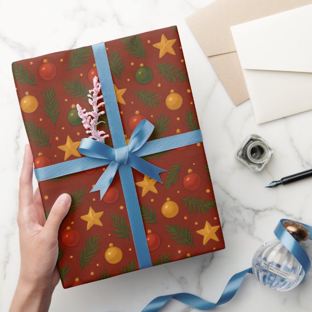 Classic Christmas Wrapping Paper – Red Holiday  (Gifting)