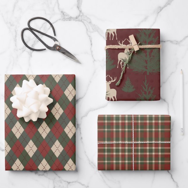 Classic Christmas Wrapping Paper Sheet (Front)