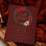 Classic Christmas Wreath Red Santa Baby Shower Invitation<br><div class="desc">This Classic Christmas wreath red Santa baby shower invitation is perfect for a sweet festive holiday baby shower! Dive into the magic of the season with our cheerful and simple designs, blending classic charm with a whimsical fairytale. Adorned with adorable woodland animals and merry and bright watercolor accents, this collection...</div>