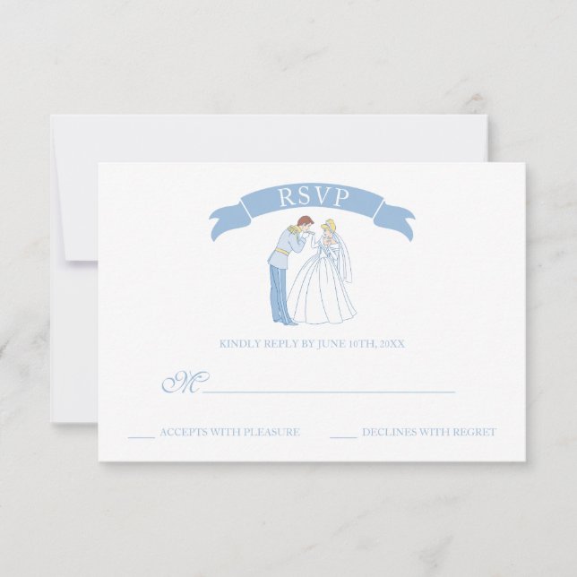 Classic Cinderella Wedding Classic RSVP Card (Front)