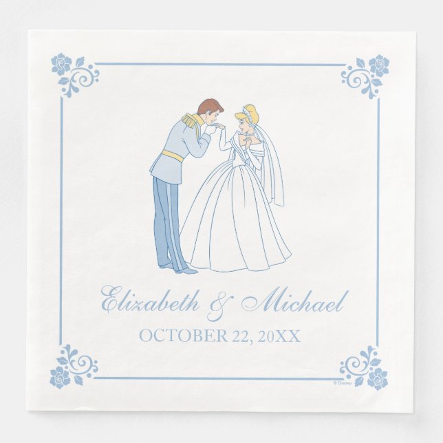 Classic Cinderella Wedding Napkin (Front)