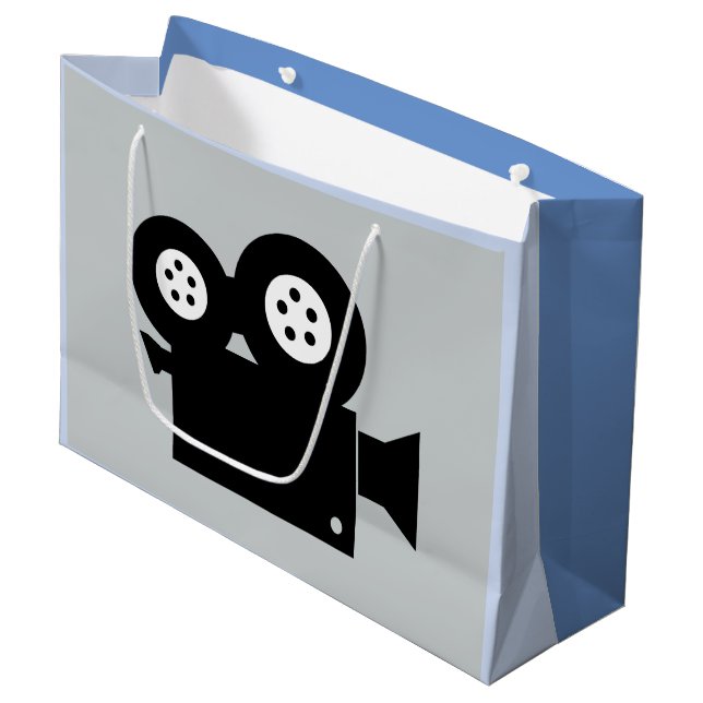 CLASSIC CINE CAMERA DESIGN LARGE GIFT BAG (Front Angled)