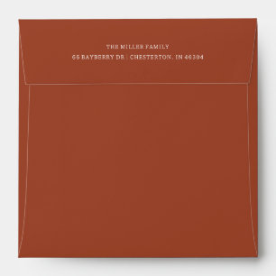 Classic Cinnamon Two-Line Return Address Layout Envelope