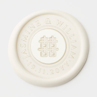 Classic Circle Double Happiness 囍 Chinese Wedding Wax Seal Sticker