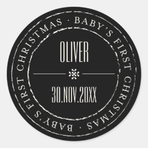 Classic Circle Stamped Seal Baby's First Christmas