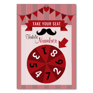 Classic Circus Poster Birthday Party Table No. Table Number