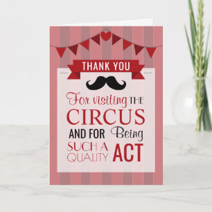 Classic Circus Poster Birthday Party Thank You Card