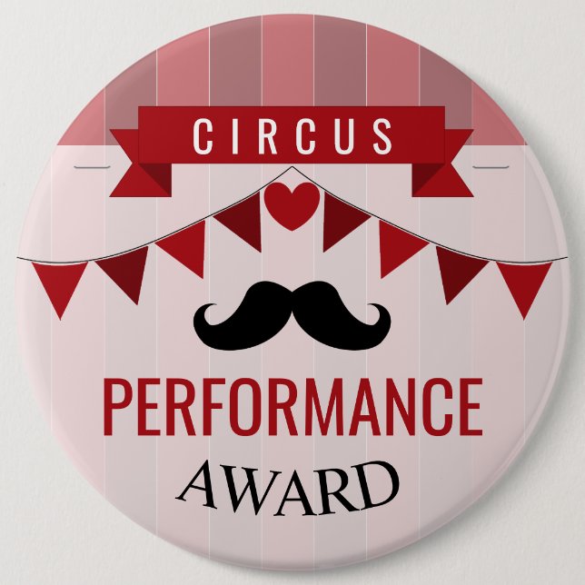 Classic Circus Poster Children's Birthday Party 6 Inch Round Button (Front)
