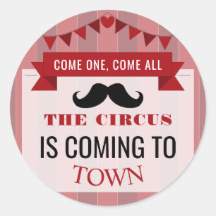 Classic Circus Poster Children's Birthday Party Classic Round Sticker