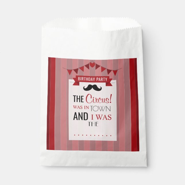 Classic Circus Poster Children's Birthday Party Favour Bag (Front)