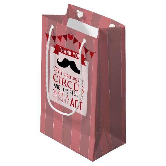 Classic Circus Poster Children's Birthday Party Small Gift Bag (Front Angled)