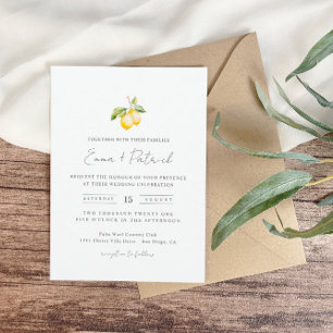 Classic Citrus Lemon Summer Wedding Invitation