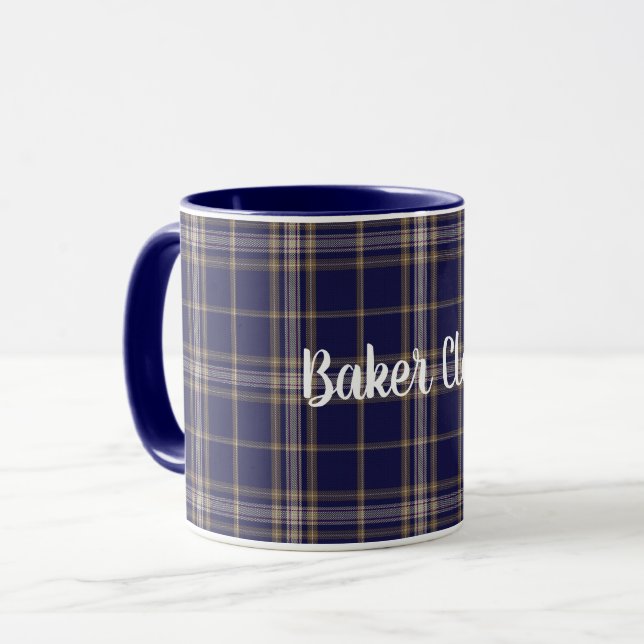 Classic Clan Baker Tartan Plaid Mug (Front Left)