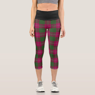 Classic Clan Crawford Tartan Plaid Capri Leggings
