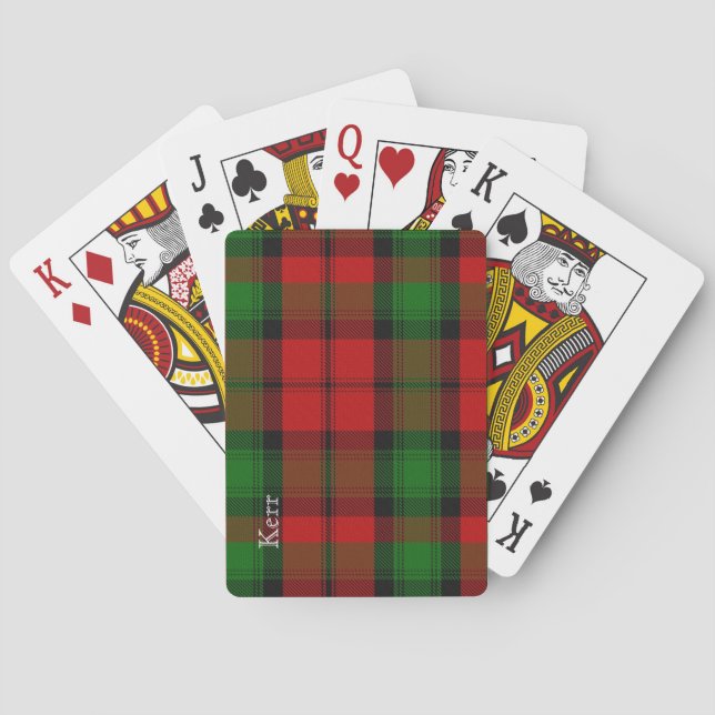 Classic Clan Kerr Tartan Plaid Playing Cards (Back)