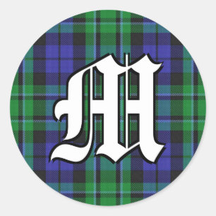 Classic Clan MacCallum Tartan Monogram Classic Round Sticker