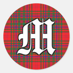 Classic Clan MacDougall Tartan Monogram Round Sticker