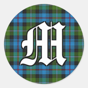 Classic Clan MacKenzie Tartan Monogram Round Sticker