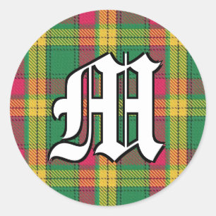 Classic Clan MacMillan Tartan Monogram Classic Round Sticker