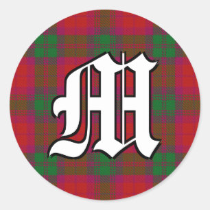 Classic Clan MacNab Tartan Monogram Classic Round Sticker
