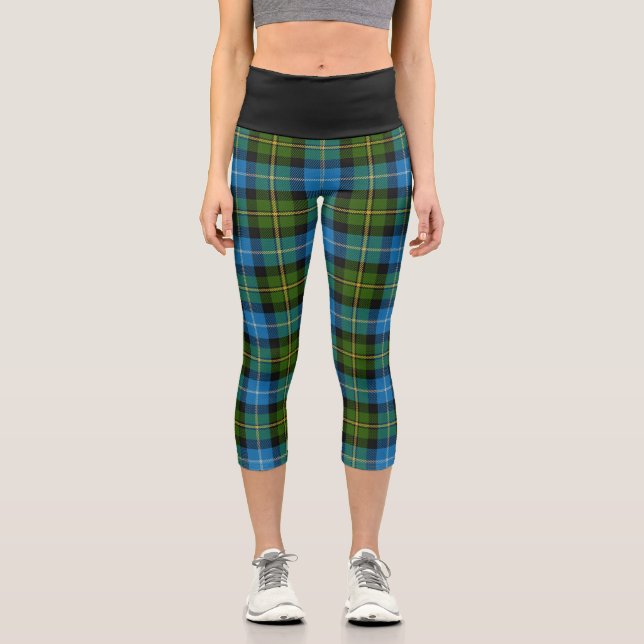 Classic Clan MacNeil Tartan Plaid Capri Leggings (Front)